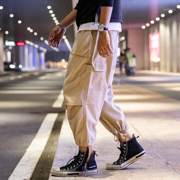 tide brand spring japanese overalls men's irregular pockets loose straight cotton casual sports feet pants1, Black
tide brand spring japanese overalls men's irregular pockets loose straight cotton casual sports feet pants1, Black