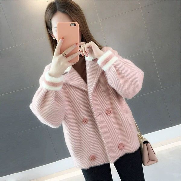 2021 winter new imitation mink velo women's jacket short lazy sweater spring and autumn mesh cardigan j3h5, Black;brown
2021 winter new imitation mink velo women's jacket short lazy sweater spring and autumn mesh cardigan j3h5, Black;brown