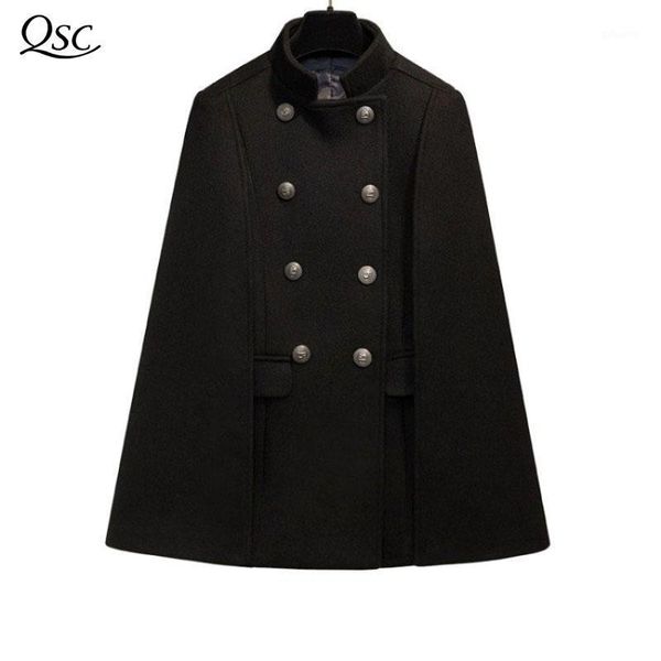 qsc winter cape coat women new 2020 long sleeve outerwear coat autumn winter office lady thickening streetwear cloak overcoat1, Black
qsc winter cape coat women new 2020 long sleeve outerwear coat autumn winter office lady thickening streetwear cloak overcoat1, Black