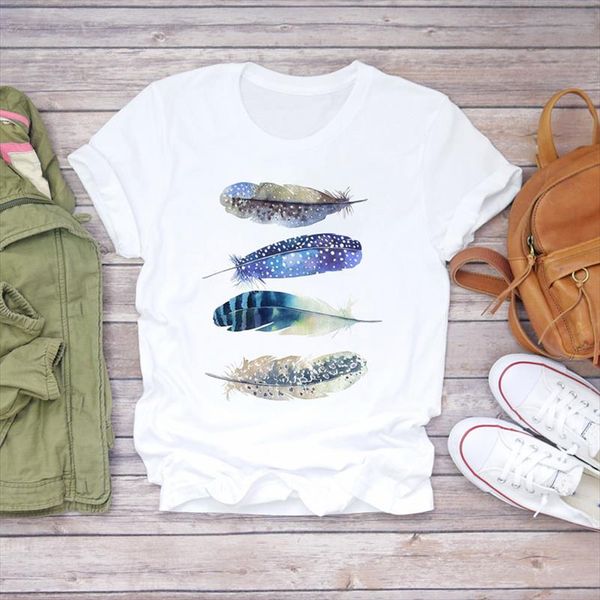 women watercolor feather trend clothing aesthetic 90s ladies print lady t shirts womens graphic t shirt female tee shirt, White
women watercolor feather trend clothing aesthetic 90s ladies print lady t shirts womens graphic t shirt female tee shirt, White