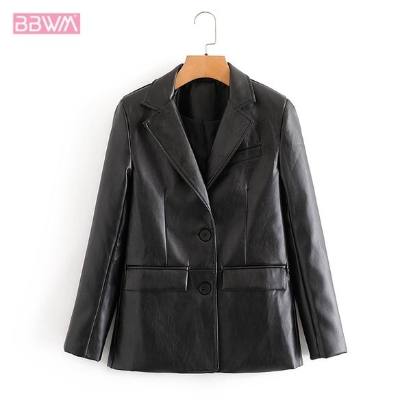 pu black motorcycle lapel long sleeve windproof chic female coat fashionable single-breasted professional women's jacket 201030
pu black motorcycle lapel long sleeve windproof chic female coat fashionable single-breasted professional women's jacket 201030