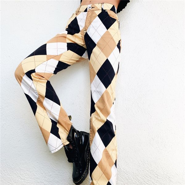 high waist straight pants women plaid print checkered trousers ladies fashion 2021 fall, Black;white
high waist straight pants women plaid print checkered trousers ladies fashion 2021 fall, Black;white