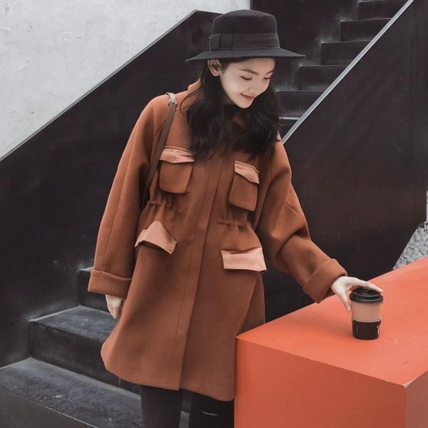 women's wool & blends casual solid long coat for women pockets loose and jacket black warm clothes 2021
women's wool & blends casual solid long coat for women pockets loose and jacket black warm clothes 2021