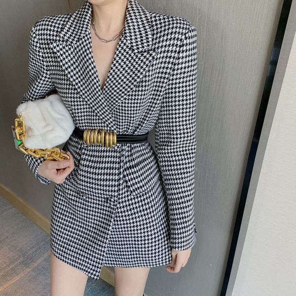 thousand bird suit jacket women's autumn and winter korean version versatile loose small fragrance medium long woollen suit, White;black
thousand bird suit jacket women's autumn and winter korean version versatile loose small fragrance medium long woollen suit, White;black