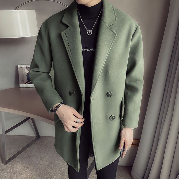 fashion men wool blend overcoat four colors 2020 winter coat men's korean style mid-length peacoat woolen coat windbreaker mens, Black
fashion men wool blend overcoat four colors 2020 winter coat men's korean style mid-length peacoat woolen coat windbreaker mens, Black