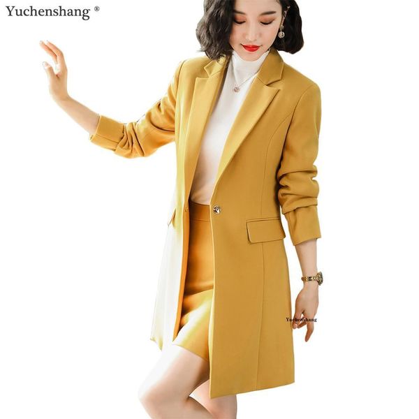 new fall winter women long blazer elegant long sleeve formal jackets green red yellow apricot blue coat lj201021, White;black
new fall winter women long blazer elegant long sleeve formal jackets green red yellow apricot blue coat lj201021, White;black