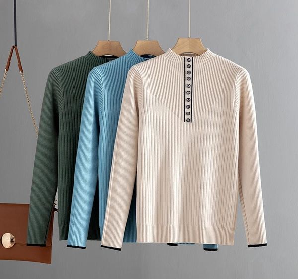 bygouby botton fashion women autumn winter warm sweater thick knitted pullover jumper female slime rib sweater, White;black
bygouby botton fashion women autumn winter warm sweater thick knitted pullover jumper female slime rib sweater, White;black