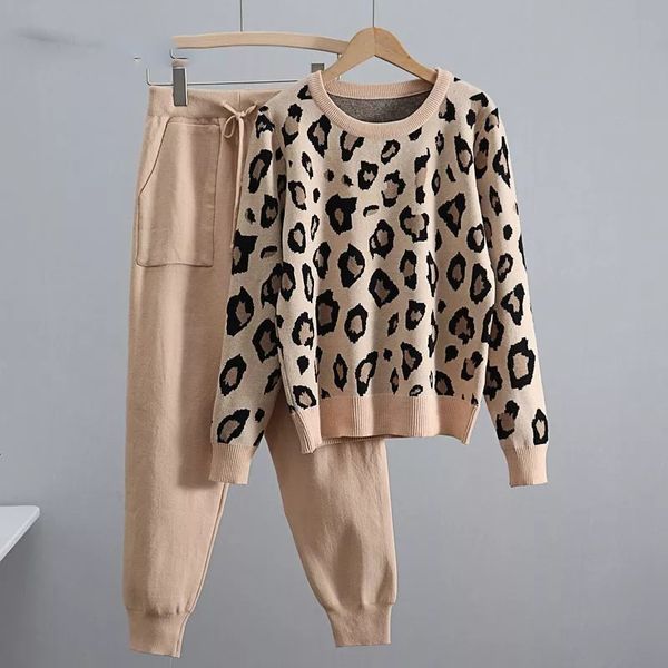 leopard knitted women sweater costume autumn winter pullovers 2 peice set tracksuits two piece set korean sports suits, Gray
leopard knitted women sweater costume autumn winter pullovers 2 peice set tracksuits two piece set korean sports suits, Gray