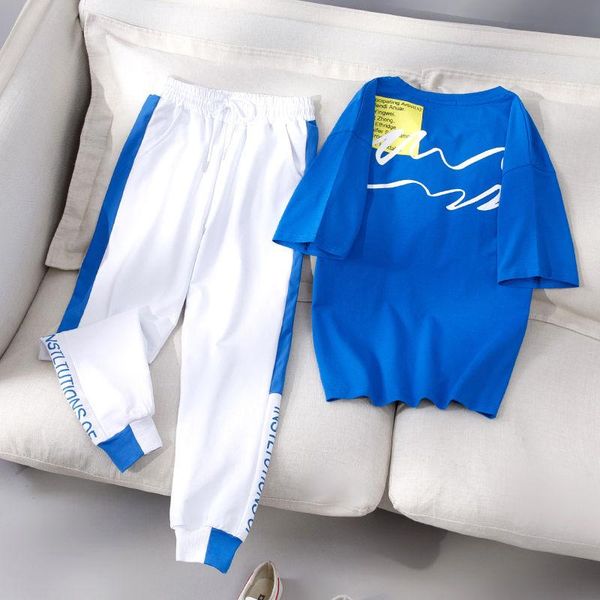 sports suit female 2020 summer new short-sleeved loose students simple casual nine point pants women two piece suit s-2xl, Gray
sports suit female 2020 summer new short-sleeved loose students simple casual nine point pants women two piece suit s-2xl, Gray