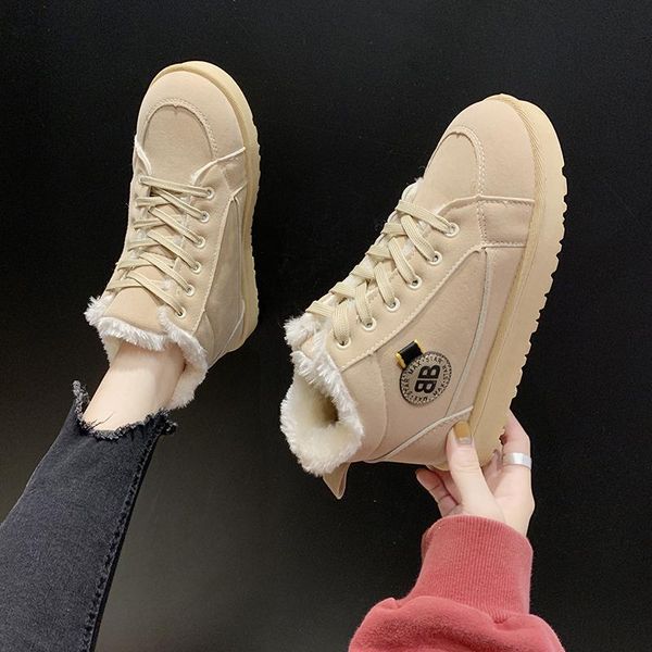 snow boots 2020 warm fur plush insole women winter boots square heels flock ankle women shoes lace-up winter shoes woman, Black 
snow boots 2020 warm fur plush insole women winter boots square heels flock ankle women shoes lace-up winter shoes woman, Black