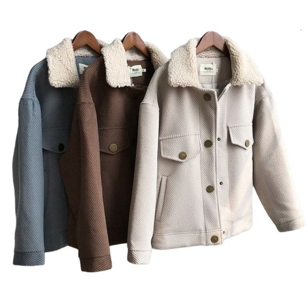 autumn new warm korean style coffee coat loose women's jacket, Black