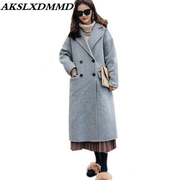 women's wool & blends 2021 autumn winter women woolen coat warm thick loose large size long coats fashion solid sleeve jacket cw194, Black
women's wool & blends 2021 autumn winter women woolen coat warm thick loose large size long coats fashion solid sleeve jacket cw194, Black