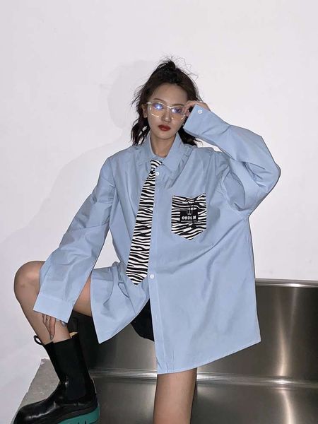 thelight2020 autumn new zebra tie jk shirt women's long sleeve loose personality strange girl, White
thelight2020 autumn new zebra tie jk shirt women's long sleeve loose personality strange girl, White
