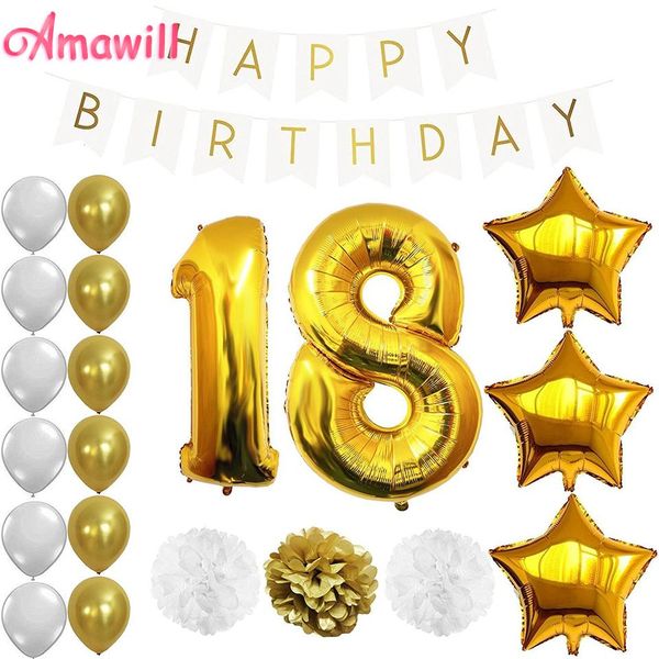 amawill 1 set 18 лет день рождения: декорации для вечеринок для взрослых для бумаги баннера золотых шаров pom pom восемнадцатого birhtday ак
amawill 1 set 18 лет день рождения: декорации для вечеринок для взрослых для бумаги баннера золотых шаров pom pom восемнадцатого birhtday ак