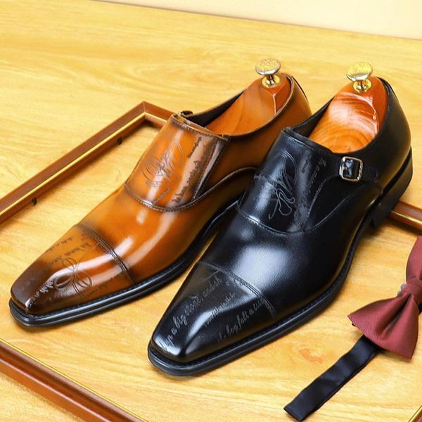 dress shoes genuine leather men's monk strap oxfords square toe man cap footwear formal wedding party fwl2671, Black
dress shoes genuine leather men's monk strap oxfords square toe man cap footwear formal wedding party fwl2671, Black