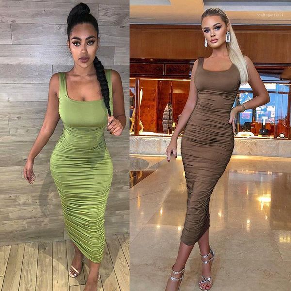 casual dresses ruched solid bodycon party women fashion sleeveless skinny clubwear dress1, Black;gray
casual dresses ruched solid bodycon party women fashion sleeveless skinny clubwear dress1, Black;gray