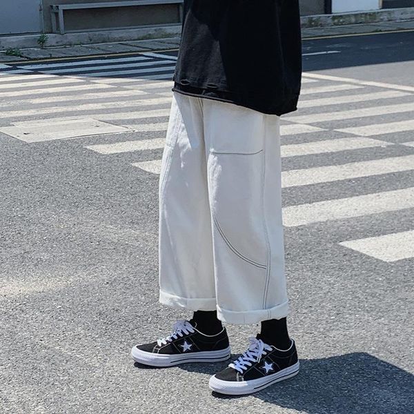 autumn new style japanese nine-point pants straight-leg pants men's casual solid color korean loose jeans all-match drape, Black
autumn new style japanese nine-point pants straight-leg pants men's casual solid color korean loose jeans all-match drape, Black