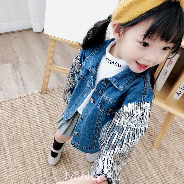 children's clothes autumn new girls jacket children's denim jacket sequins sleeve short coat 0930, Blue;gray
children's clothes autumn new girls jacket children's denim jacket sequins sleeve short coat 0930, Blue;gray