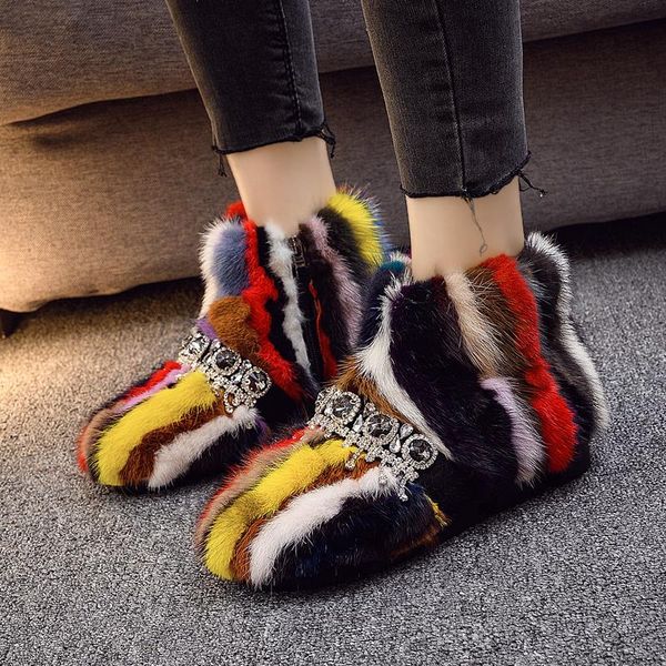 boots fashion women's short 2021 autumn and winter color mink rainbow plush rhinestone flat-bottomed fur shoes, Black
boots fashion women's short 2021 autumn and winter color mink rainbow plush rhinestone flat-bottomed fur shoes, Black
