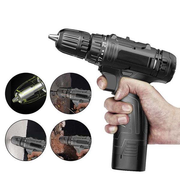 12v lithium battery electric screwdriver multi-function lithium battery electric hand drill household tool screw-1 set