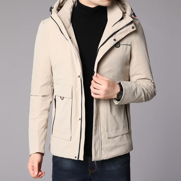 2020 middle-aged men winter hooded brought new leisure thickening brief paragraph down jacket down jacket coat style, Black 
2020 middle-aged men winter hooded brought new leisure thickening brief paragraph down jacket down jacket coat style, Black