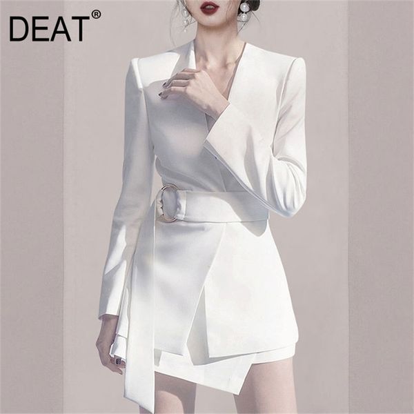 blazer women's ring sashes high waist slim banquet notched full sleeve office lady new fashion design clothing y201026, White;black
blazer women's ring sashes high waist slim banquet notched full sleeve office lady new fashion design clothing y201026, White;black