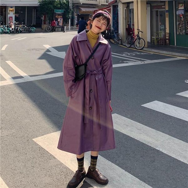 women's leather & faux large size pu overcoat women fashion 2021 spring autumn single breasted sashes long jacket c074, Black
women's leather & faux large size pu overcoat women fashion 2021 spring autumn single breasted sashes long jacket c074, Black