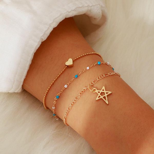 link, chain romantic hollow star heart bracelets for women simple blue resin gold color beads wedding gift jewelry, Black
link, chain romantic hollow star heart bracelets for women simple blue resin gold color beads wedding gift jewelry, Black