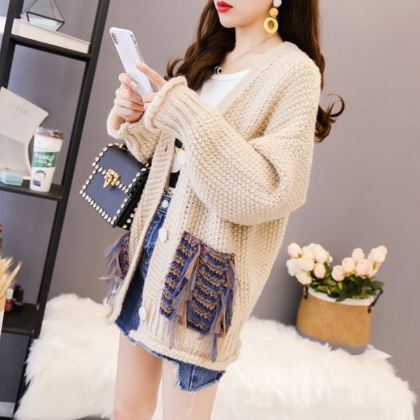 lazy coat women's loose medium length 2020 coat sweater t-shirt sweater new korean women's student's t-shirt cardigan gyi19, White;black
lazy coat women's loose medium length 2020 coat sweater t-shirt sweater new korean women's student's t-shirt cardigan gyi19, White;black