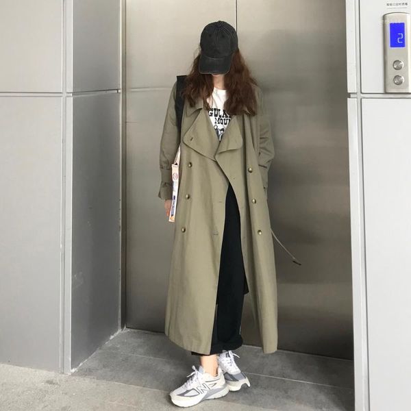 women spring autumn coats 2021 large size loose korean fashion turn-down collar casual long trench coat outwear abrigo mujer1, Tan;black
women spring autumn coats 2021 large size loose korean fashion turn-down collar casual long trench coat outwear abrigo mujer1, Tan;black