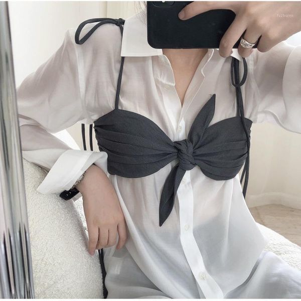 slim bow strap short woman camis tube womens bandage short sling ruched ladies vest 2020 autumn1, White
slim bow strap short woman camis tube womens bandage short sling ruched ladies vest 2020 autumn1, White