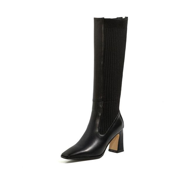 elegant women knee high boots wide leg microfiber leather knitting high heels boots for girls wedding party tight, Black
elegant women knee high boots wide leg microfiber leather knitting high heels boots for girls wedding party tight, Black