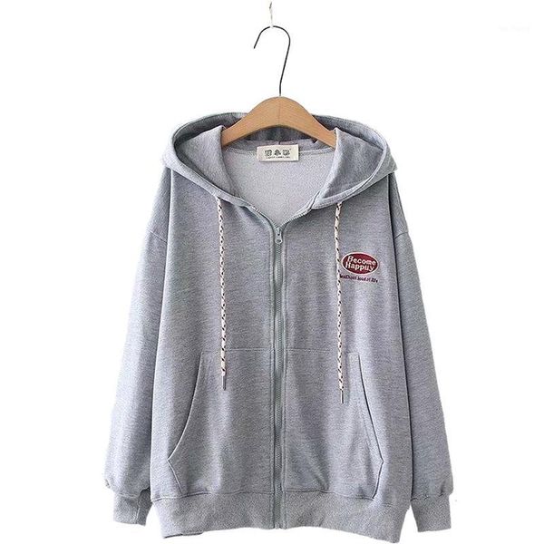 women's sweatshirt zip-up hooded 2020 autumn students korean style loose solid color hoodies femme casual tracksuits1, Black
women's sweatshirt zip-up hooded 2020 autumn students korean style loose solid color hoodies femme casual tracksuits1, Black