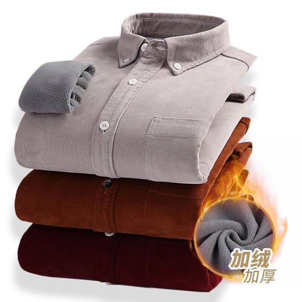 men's shirts spring autumn winter 100% cotton seven color options corduroy plus velvet pure casual jacket all-match shirt, White;black
men's shirts spring autumn winter 100% cotton seven color options corduroy plus velvet pure casual jacket all-match shirt, White;black