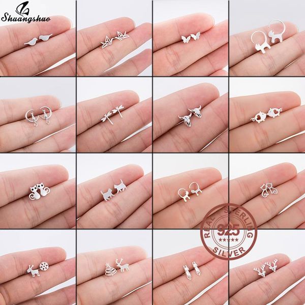 stud shuangshuo 925 sterling silver earrings for women lovely bird butterfly elk kitty cat earring fashion jewelry year gift, Golden;silver
stud shuangshuo 925 sterling silver earrings for women lovely bird butterfly elk kitty cat earring fashion jewelry year gift, Golden;silver