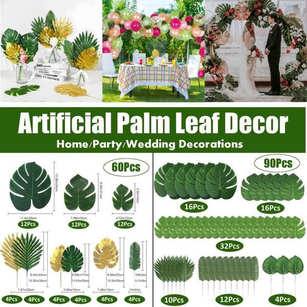 60/90pcs artificial palm tropical palm leaves for hawaiian luau summer theme decor jungle foliage home garden wedding decoration1
60/90pcs artificial palm tropical palm leaves for hawaiian luau summer theme decor jungle foliage home garden wedding decoration1