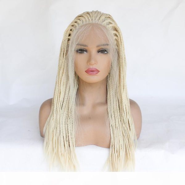 african braided wigs blonde colored with baby hair glueless heat reisistant fiber hair box braids platinum blonde synthetic lace front wig, Black
african braided wigs blonde colored with baby hair glueless heat reisistant fiber hair box braids platinum blonde synthetic lace front wig, Black