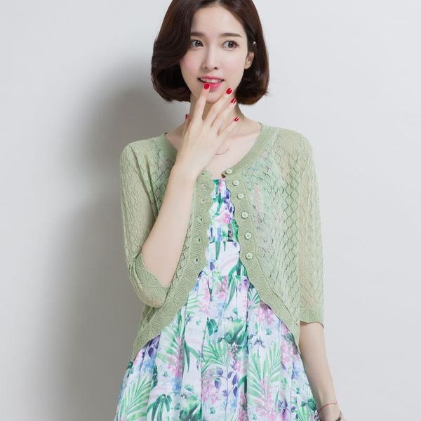 summer and spring women's hollow out short knitwear female sun protection air conditioning knitted thin cardigan1, White
summer and spring women's hollow out short knitwear female sun protection air conditioning knitted thin cardigan1, White