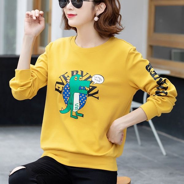yhyrw 2020 autumn and women's korean winter thin loose sweater style long sleeve yellow sweater cartoon dinosaur pullover pullover pull, Black
yhyrw 2020 autumn and women's korean winter thin loose sweater style long sleeve yellow sweater cartoon dinosaur pullover pullover pull, Black