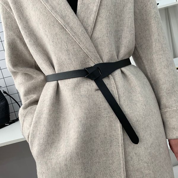 korean new waist cover versatile leather coat dress overcoat sweater women fashion belt knot, Black;brown
korean new waist cover versatile leather coat dress overcoat sweater women fashion belt knot, Black;brown