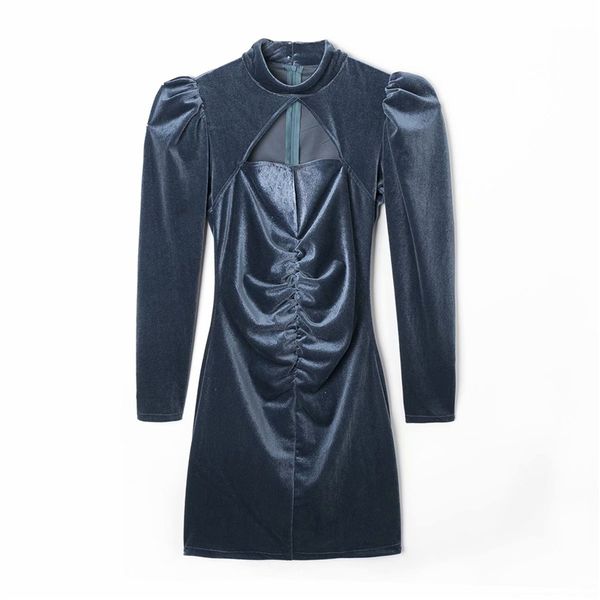 2021 new elegant women solid velvet dresses fashion ladies stand neck draped dress streetwear female hollow out mini vestidos 0dxy v77d, Black;gray
2021 new elegant women solid velvet dresses fashion ladies stand neck draped dress streetwear female hollow out mini vestidos 0dxy v77d, Black;gray