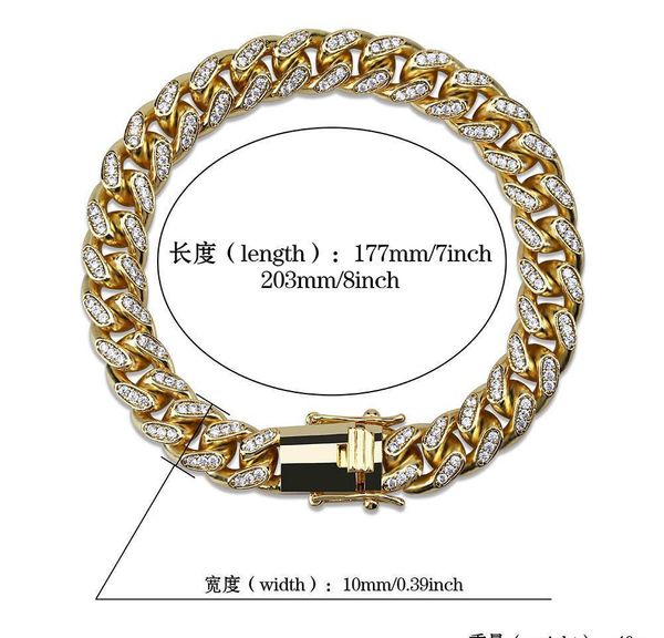 18k gold white gold iced out cz zirconia miami cuban link chain bracelet 10 14 18mm rapper hip hop curb jewel wmtqln bdesybag, Black
18k gold white gold iced out cz zirconia miami cuban link chain bracelet 10 14 18mm rapper hip hop curb jewel wmtqln bdesybag, Black