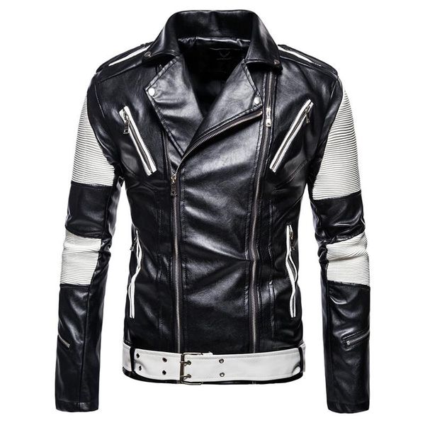 2020 new fashion men leather jackets coats multi zippers patchwork motorcycle leather jacket men slim fit punk jacket, Black
2020 new fashion men leather jackets coats multi zippers patchwork motorcycle leather jacket men slim fit punk jacket, Black