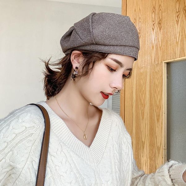 lady autumn winter octagonal hat painter style hat women vintage splice berets pumpkin caps female bonnet warm walking cap d01, Blue;gray
lady autumn winter octagonal hat painter style hat women vintage splice berets pumpkin caps female bonnet warm walking cap d01, Blue;gray