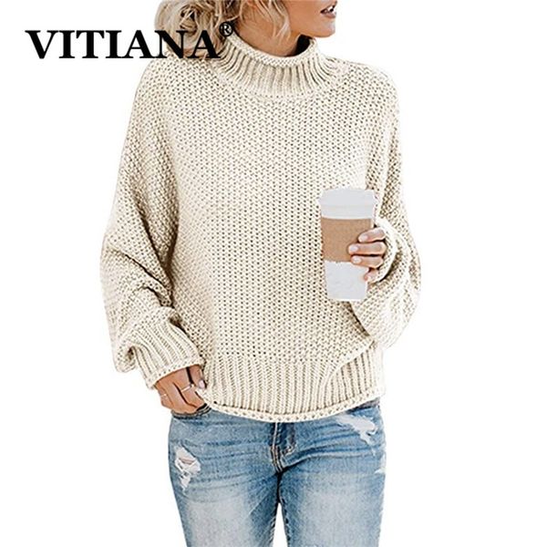 vitiana autumn winter casual knit sweater women long sleeve turtleneck pullovers loose solid coat fashion sweaters clothes lj201112, White;black
vitiana autumn winter casual knit sweater women long sleeve turtleneck pullovers loose solid coat fashion sweaters clothes lj201112, White;black