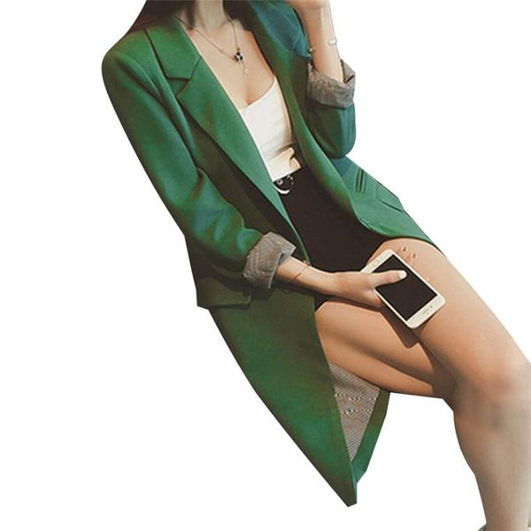 new spring autumn fashion single button slim women casual long blazer suit jacket coat solid gray green black plus size
new spring autumn fashion single button slim women casual long blazer suit jacket coat solid gray green black plus size