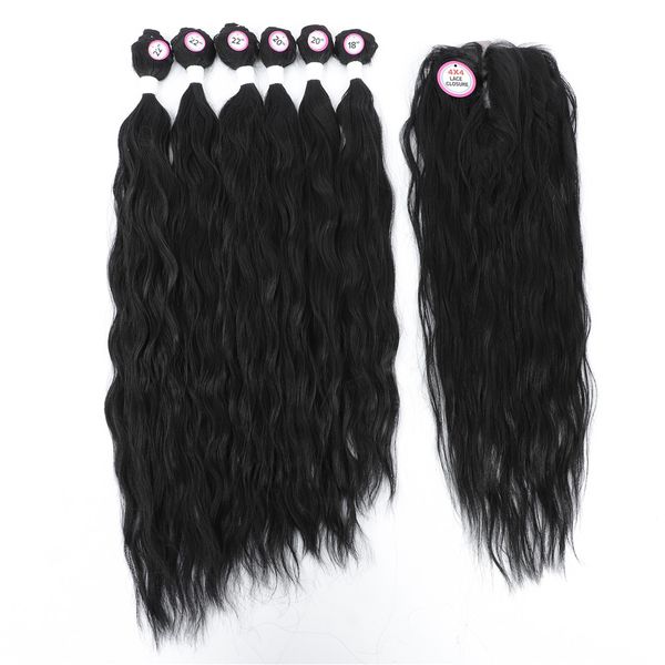 costume accessories synthetic hair bundles with closure 7pcs natural wave hair weft weave bundle for women high temperature fiber unprocesse, Silver
costume accessories synthetic hair bundles with closure 7pcs natural wave hair weft weave bundle for women high temperature fiber unprocesse, Silver