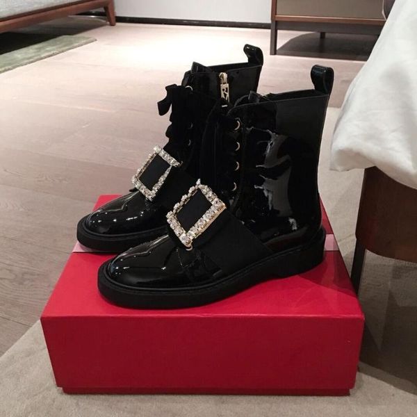 patnet leather crystal buckle decor ankle boots autumn winter boots women winter ankle women's shoes round toe shoes1, Black
patnet leather crystal buckle decor ankle boots autumn winter boots women winter ankle women's shoes round toe shoes1, Black