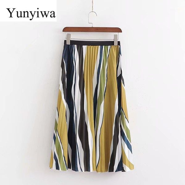 2019 new women elastic waist color matching striped print pleated skirt faldas mujer ladie casual slim chic brand skirts1, Black
2019 new women elastic waist color matching striped print pleated skirt faldas mujer ladie casual slim chic brand skirts1, Black