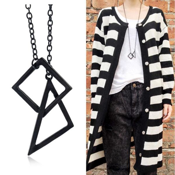 fashion metal black color retro geometry square triangle long sweater chain necklace for lady girl women girlfriend, Silver
fashion metal black color retro geometry square triangle long sweater chain necklace for lady girl women girlfriend, Silver